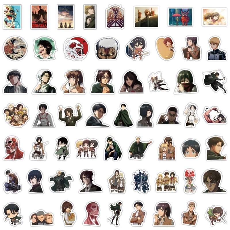 60 ชิ้นสติกเกอร์อนิเมะ Attack  - Luggage Cover Protector บทวิจารณ์และราคา